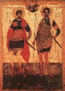unknow artist Icon of St Theodore Stratilates and St Theodore Tyron USA oil painting artist